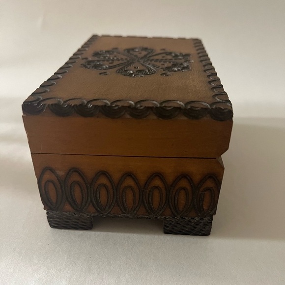 Engraved Intricate Design Wood Hinged Box - Picture 5 of 6